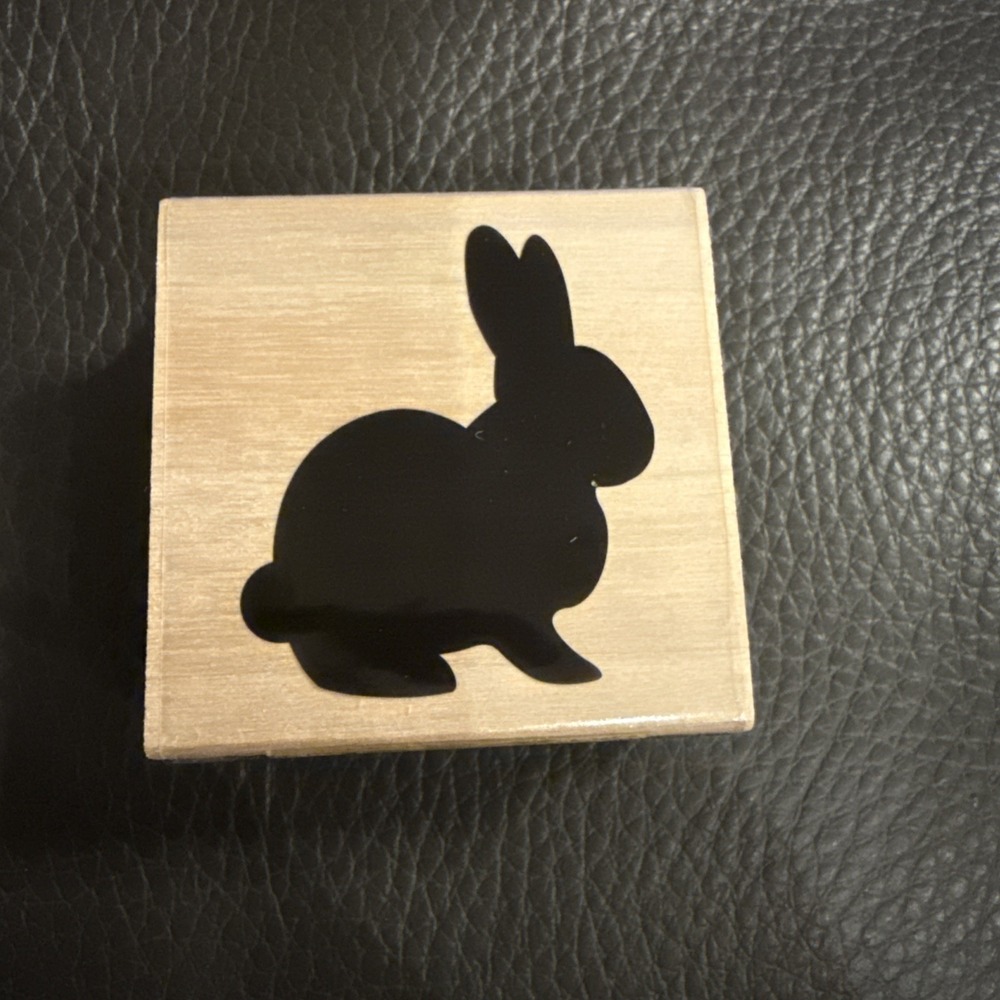 Craft Smart EASTER BUNNY RABBIT Wood mounted Rubber Stamp 2" X 2" NEW
